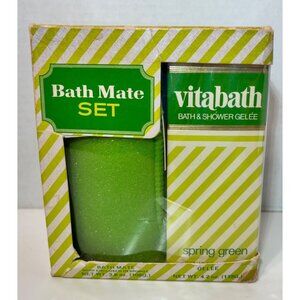 Vintage Vitabath Bath & Shower Gelee & Soap Sponge Spring Green 4.2 Oz & 3.8 Oz
